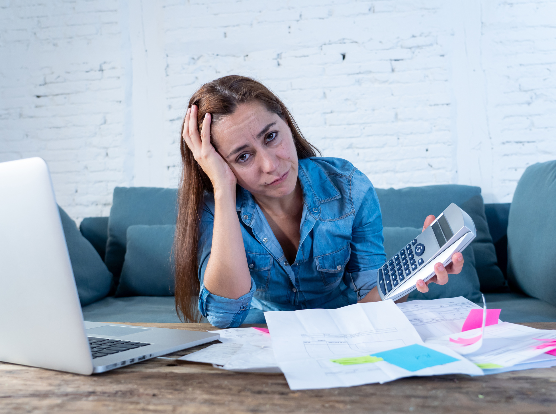 woman managing bills and finances